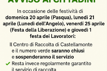 La raccolta non si ferma. Chiusi solo il numero verde e il Centro di Raccolta